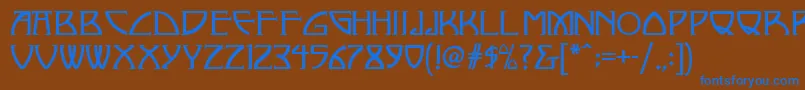 Więcej informacji o czcionce Nickley ffy Czcionka Nickley ffy – niebieskie czcionki na brązowym tle
