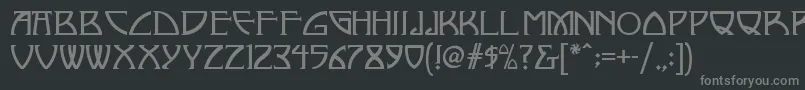 フォントNickley ffy – 黒い背景に灰色の文字