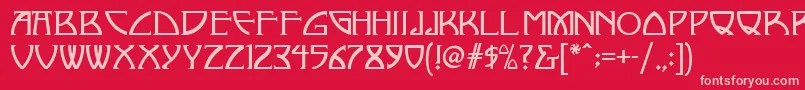 Nickley ffy Font – Pink Fonts on Red Background