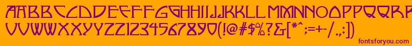 Nickley ffy Font – Purple Fonts on Orange Background