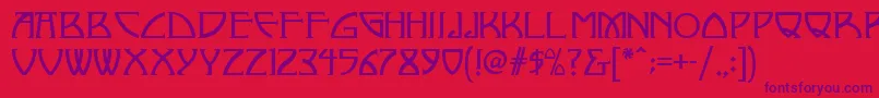Nickley ffy Font – Purple Fonts on Red Background