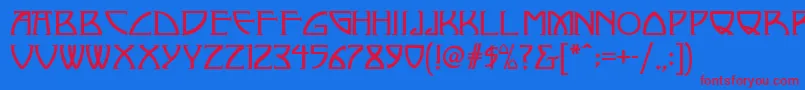Nickley ffy Font – Red Fonts on Blue Background