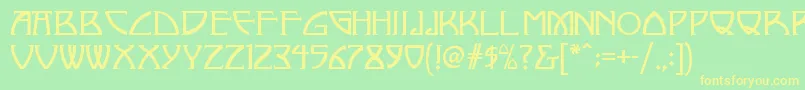Nickley ffy Font – Yellow Fonts on Green Background
