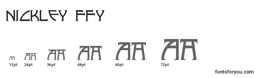 Размеры шрифта Nickley ffy