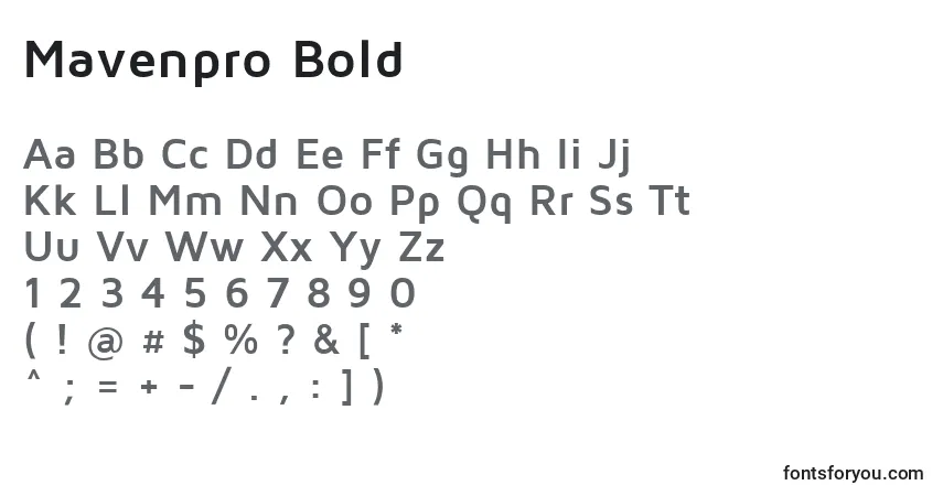 Шрифт Mavenpro Bold – алфавит, цифры, специальные символы