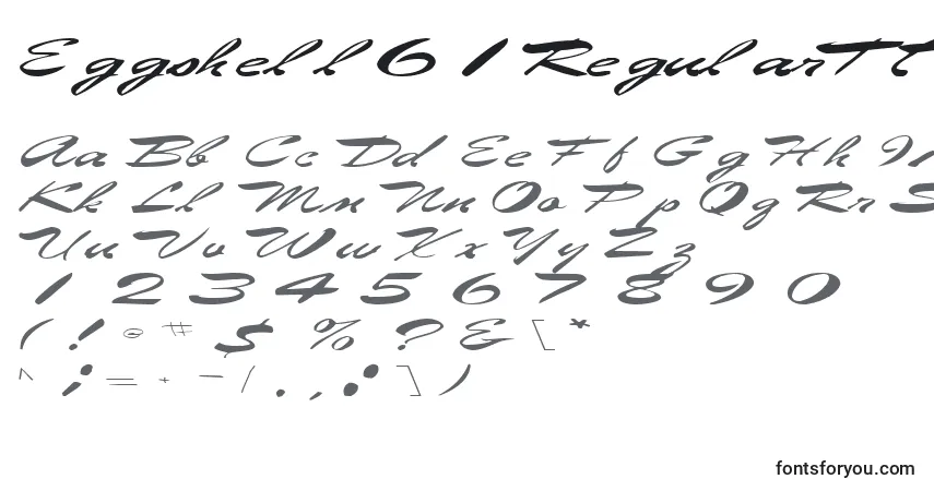 Schriftart Eggshell61RegularTtext – Alphabet, Zahlen, spezielle Symbole