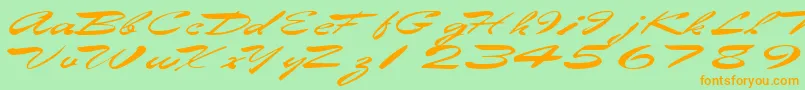 Eggshell61RegularTtext Font – Orange Fonts on Green Background