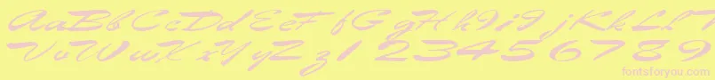 Eggshell61RegularTtext-Schriftart – Rosa Schriften auf gelbem Hintergrund