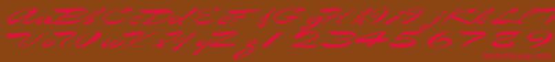Eggshell61RegularTtext-Schriftart – Rote Schriften auf braunem Hintergrund