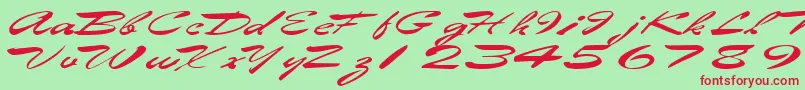 Eggshell61RegularTtext Font – Red Fonts on Green Background