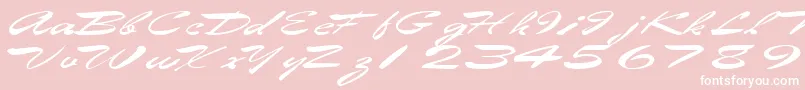 Eggshell61RegularTtext-Schriftart – Weiße Schriften auf rosa Hintergrund