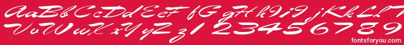 Czcionka Eggshell61RegularTtext – białe czcionki na czerwonym tle