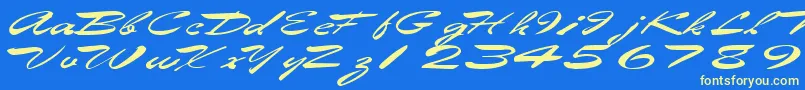 Eggshell61RegularTtext Font – Yellow Fonts on Blue Background