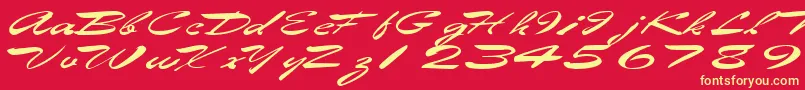 Czcionka Eggshell61RegularTtext – żółte czcionki na czerwonym tle