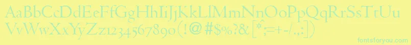 CenturdbNormal Font – Green Fonts on Yellow Background