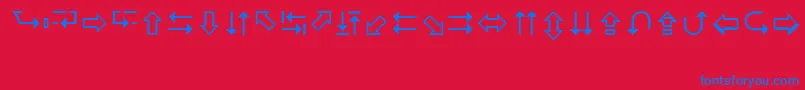フォントLucidaArrowsRegular – 赤い背景に青い文字