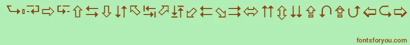 LucidaArrowsRegular Font – Brown Fonts on Green Background