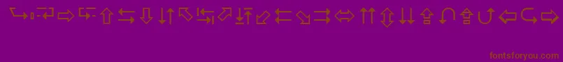 LucidaArrowsRegular-fontti – ruskeat fontit violetilla taustalla