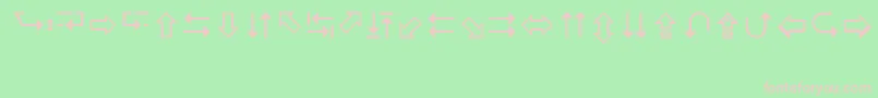 フォントLucidaArrowsRegular – 緑の背景にピンクのフォント