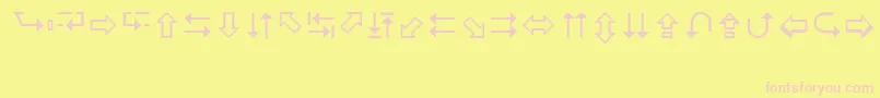LucidaArrowsRegular Font – Pink Fonts on Yellow Background