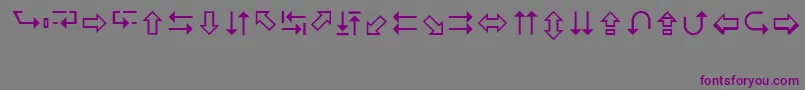 フォントLucidaArrowsRegular – 紫色のフォント、灰色の背景