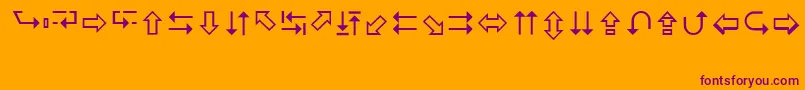 LucidaArrowsRegular Font – Purple Fonts on Orange Background