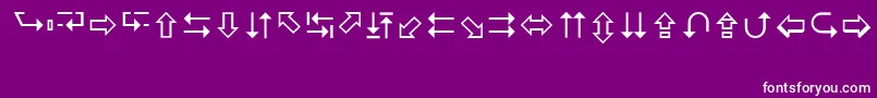 Czcionka LucidaArrowsRegular – białe czcionki na fioletowym tle