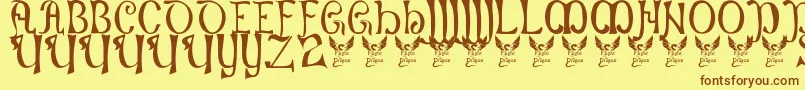 Battelabbey Font – Brown Fonts on Yellow Background