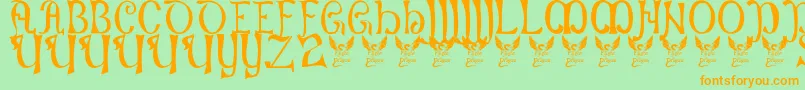 Battelabbey Font – Orange Fonts on Green Background