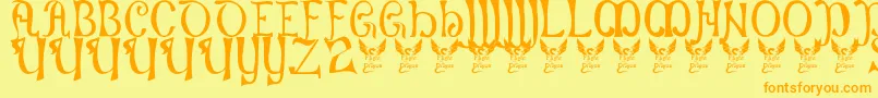 More about Battelabbey Font Battelabbey Font – Orange Fonts on Yellow Background