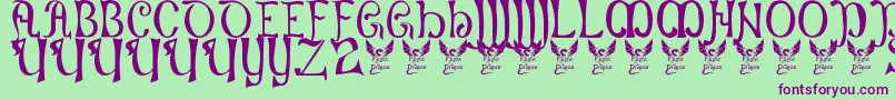 Battelabbey Font – Purple Fonts on Green Background