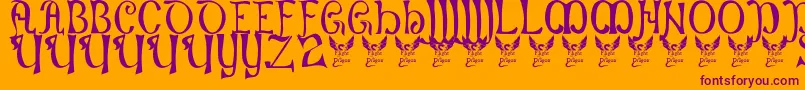 Battelabbey Font – Purple Fonts on Orange Background