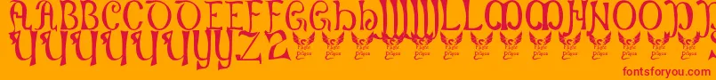 Battelabbey Font – Red Fonts on Orange Background