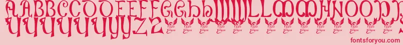 フォントBattelabbey – ピンクの背景に赤い文字