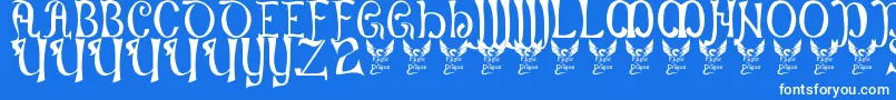 Battelabbey Font – White Fonts on Blue Background