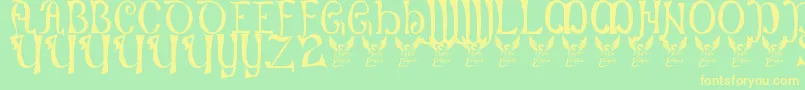 More about Battelabbey Font Battelabbey Font – Yellow Fonts on Green Background