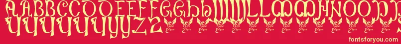 Шрифт Battelabbey – жёлтые шрифты на красном фоне