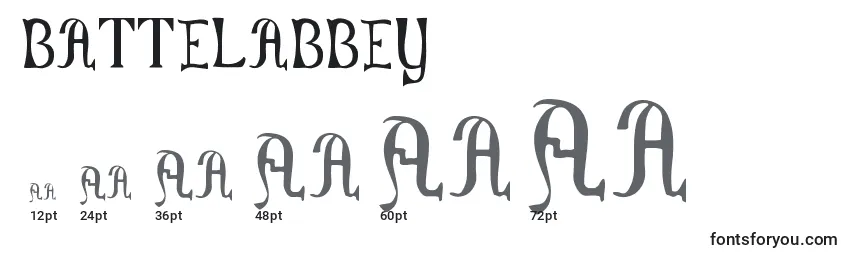 Размеры шрифта Battelabbey