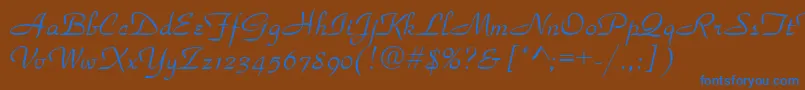 Parkavenue Font – Blue Fonts on Brown Background