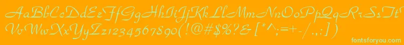 Parkavenue Font – Green Fonts on Orange Background