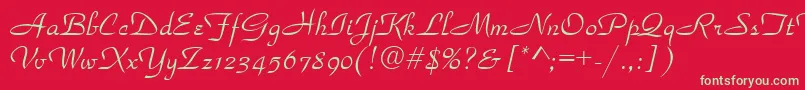 Parkavenue Font – Green Fonts on Red Background