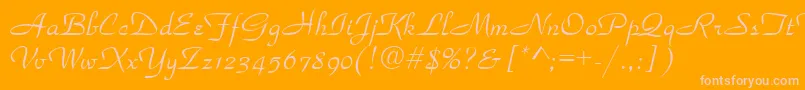 Fonte Parkavenue – fontes rosa em um fundo laranja