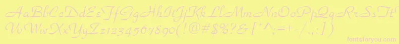 Parkavenue Font – Pink Fonts on Yellow Background