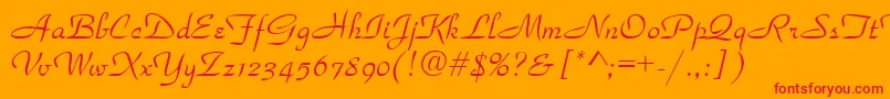 Parkavenue Font – Red Fonts on Orange Background
