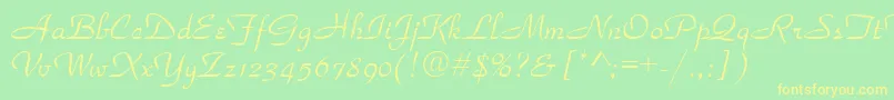 Parkavenue Font – Yellow Fonts on Green Background
