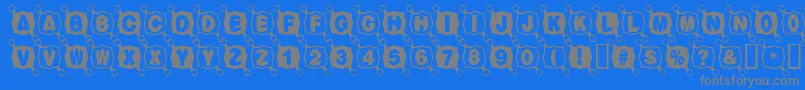Czcionka Balltack – szare czcionki na niebieskim tle
