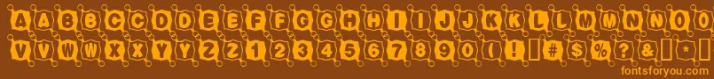 Balltack-fontti – oranssit fontit ruskealla taustalla