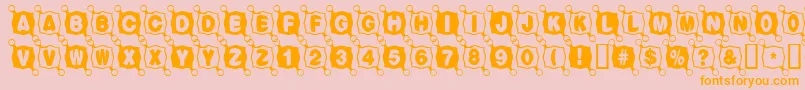 フォントBalltack – オレンジの文字がピンクの背景にあります。