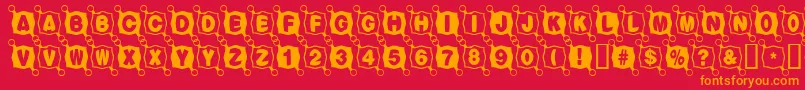 フォントBalltack – 赤い背景にオレンジの文字