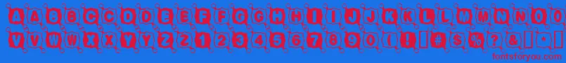 フォントBalltack – 赤い文字の青い背景